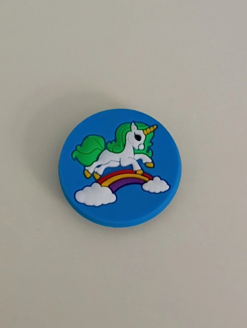 10 for $10 Jibbitz Croc Charm - Unicorn Green Mane Over Rainbow & Clouds 3
